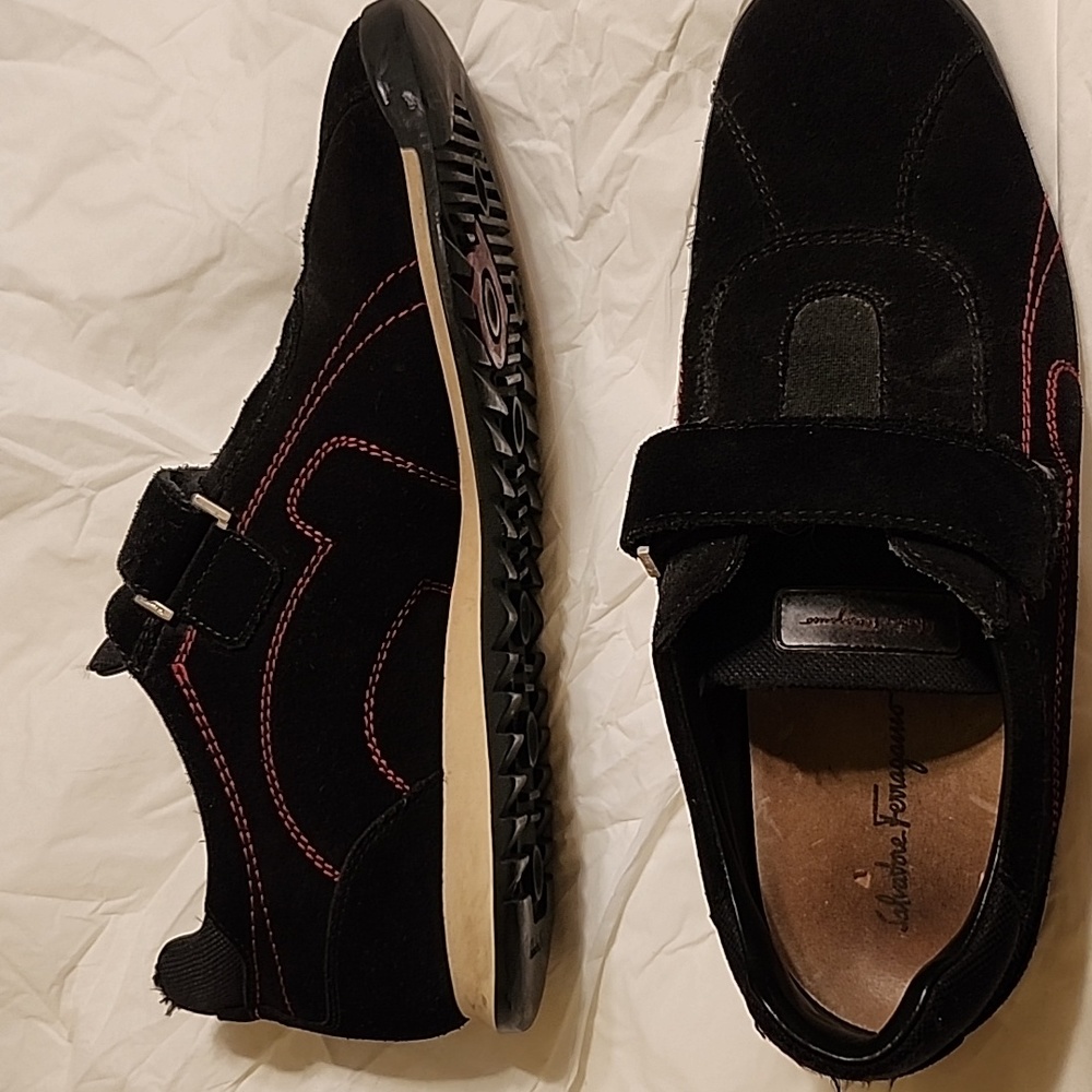 Ladies Black Salvatore Ferragamo Sneakers /Tennis Shoes 7.5